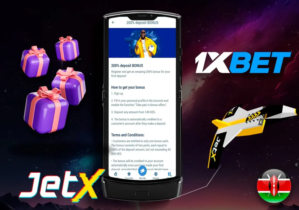 Overview of bonuses at 1xBet JetX casino